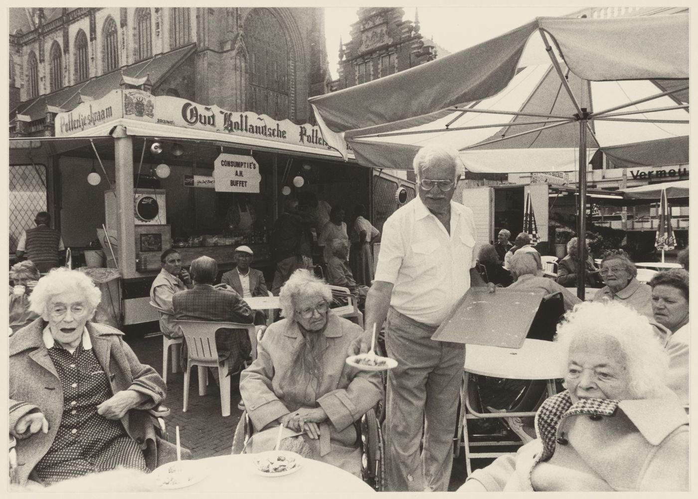 An old Dutch poffertjes stall on the market square